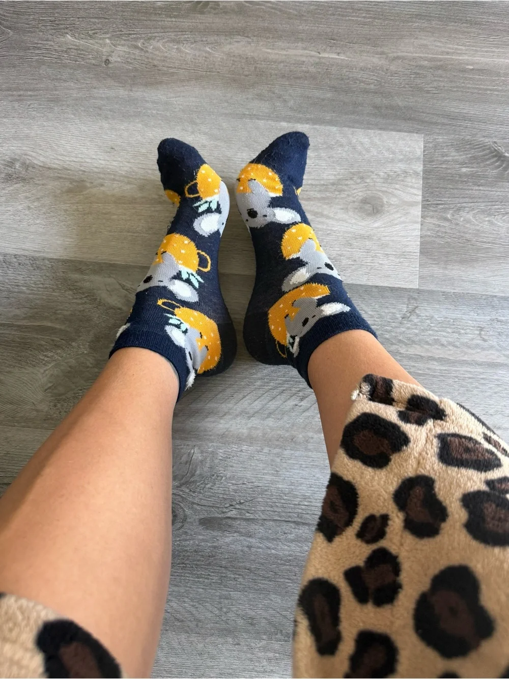 Koala Socks Navy Blue Gray Yellow Good Used Condition Women’s